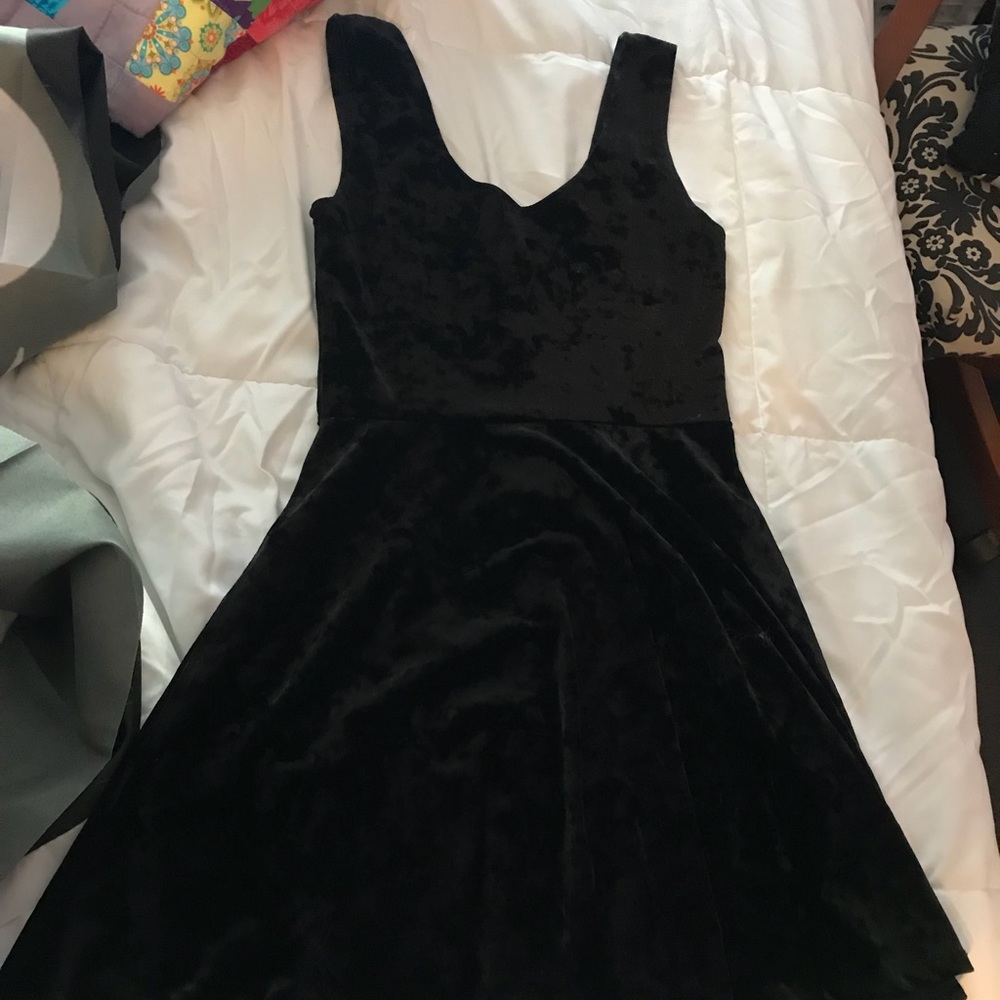black velvet skater dress
